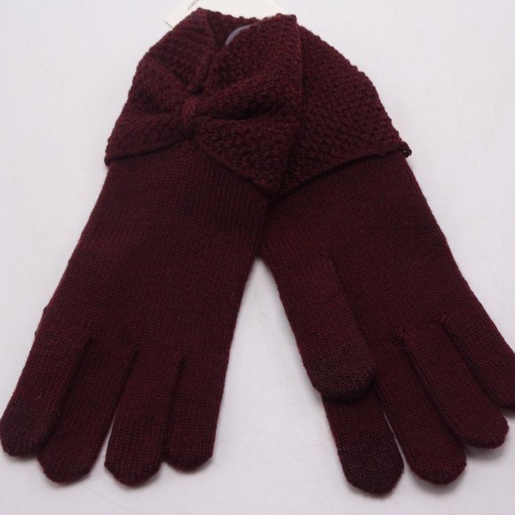 UGG Bow Wool Blend Tech Gloves Port O/S New With Tags - Picture 1 of 3